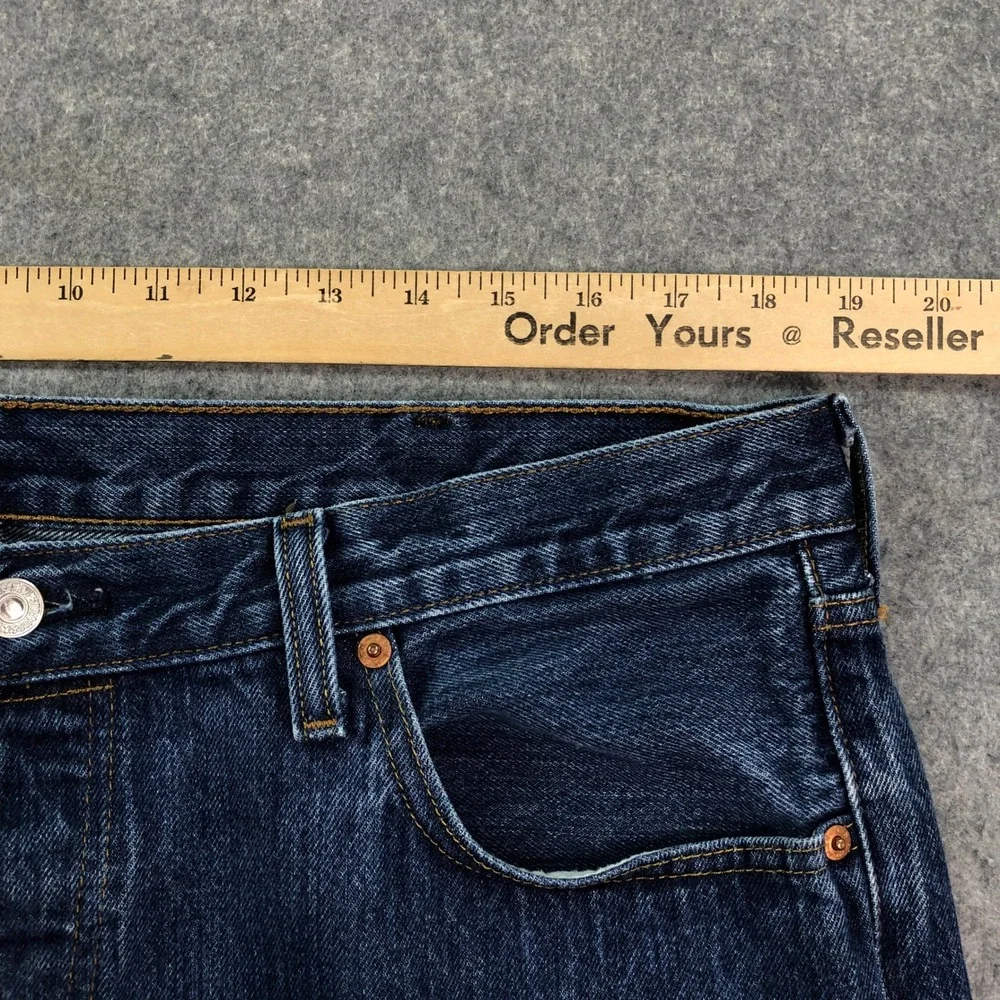 Levis 501 Mens Jeans 38x34 (fits 38x31) Straight Leg Blue Dark Wash Regular VTG